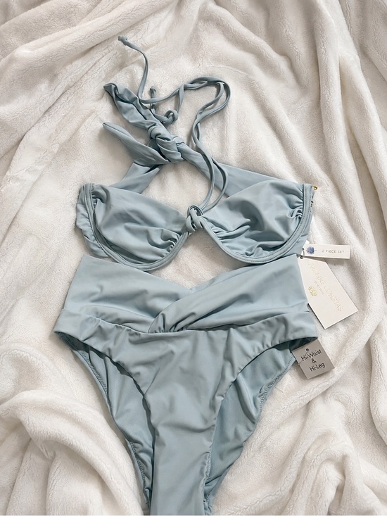 Caroline Constas Other - Caroline Constas NWT Light Blue Bandeau Bikini Set.  Size Small